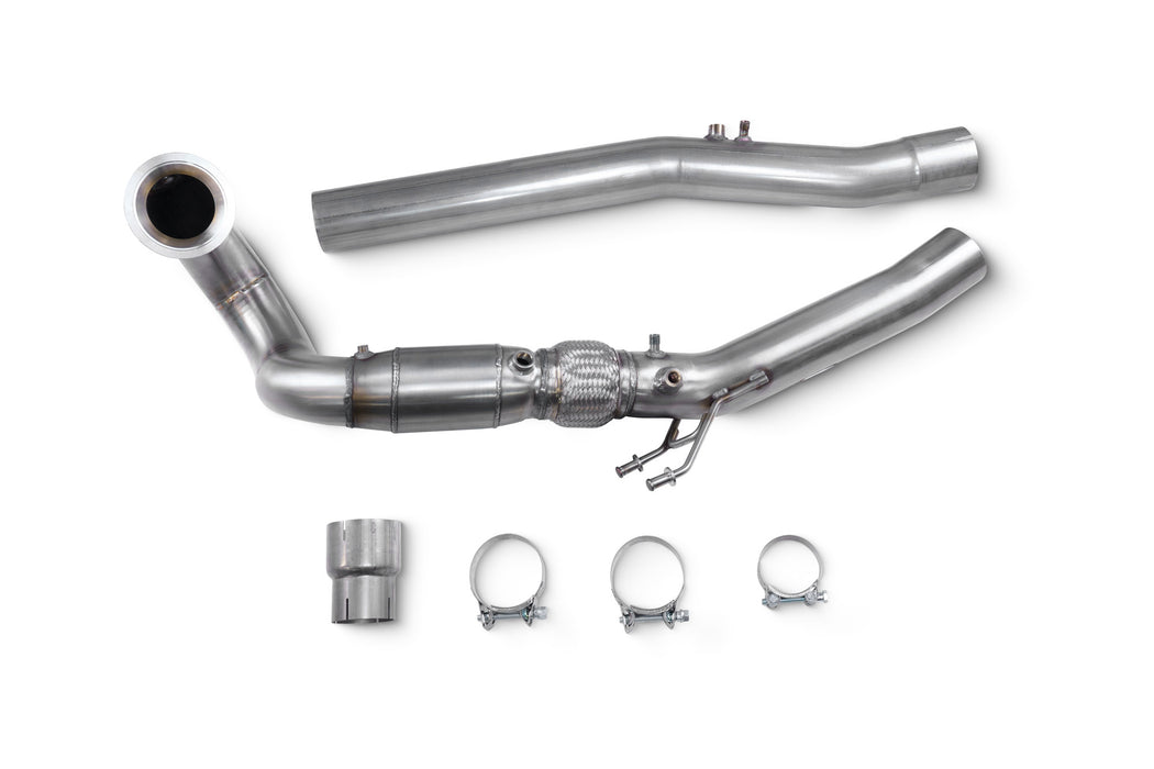 Scorpion Downpipe with High Flow Sports Catalyst - VAG Audi S3 8Y Sportback & Saloon, VW Golf MK8 R,  Audi SQ2, Cupra Formentor 2.0 TSI 4Drive