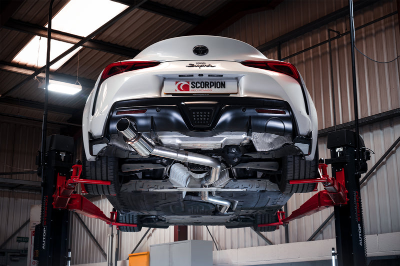 Scorpion 80mm Cat-Back Single Exit System (Removes GPF) - Toyota Supra A90 3.0T GPF Models Only