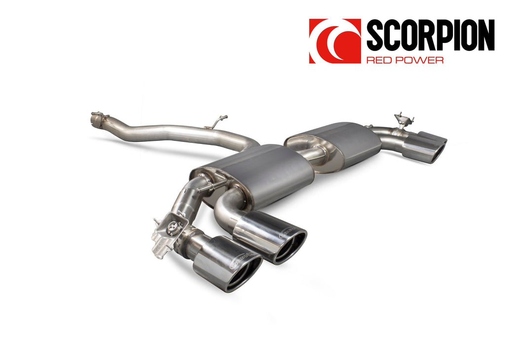 Scorpion Non-resonated cat-back system (with valves)  - Audi TT S Mk3 Non GPF Model Only (Coupe models only)